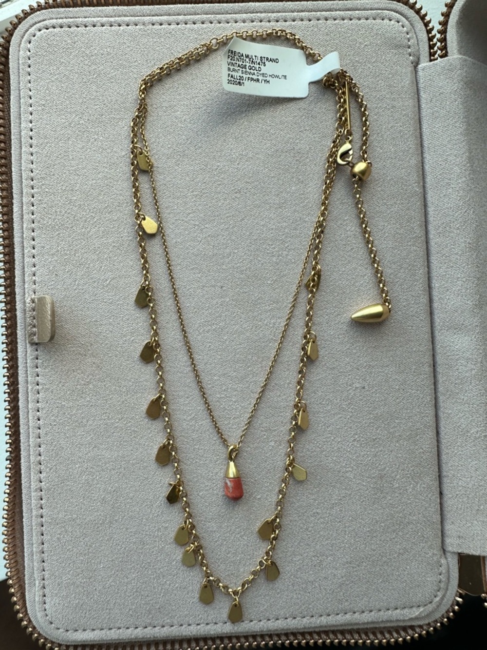 Kendra Scott Freida Multi Strand Necklace Vintage Gold